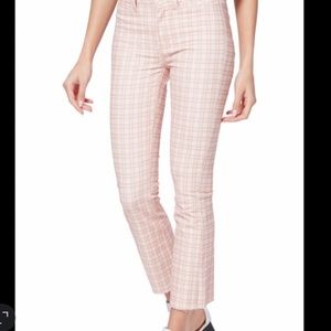 Paige Colette Micro Reed Plaid Jeans, 28